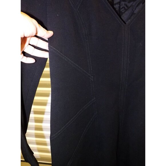 Andrew GN Luxury Fitted Black Long Sleeve Dress Size 46 EU 1416 US Rich Fabric - Picture 6 of 16